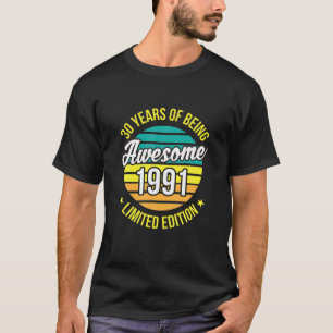 1991年4月素晴らし在籍年数ヴィンテージ30T Tシャツ