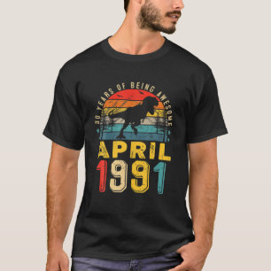 1991年4月Boy Men 30th Birthday Dinosaleレックス30 Y Tシャツ