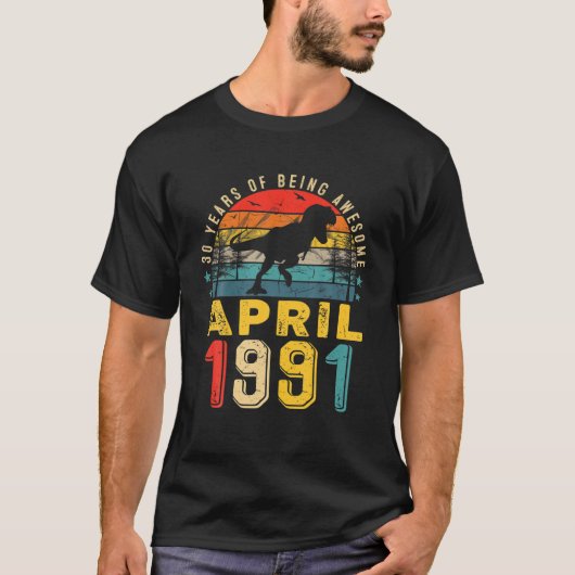 1991年4月Boy Men 30th Birthday Dinosaleレックス30 Y Tシャツ (正面)