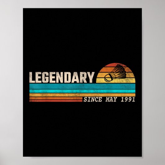 1991年5月からのバドミントン選手の伝説 誕生日 ポスター (正面)