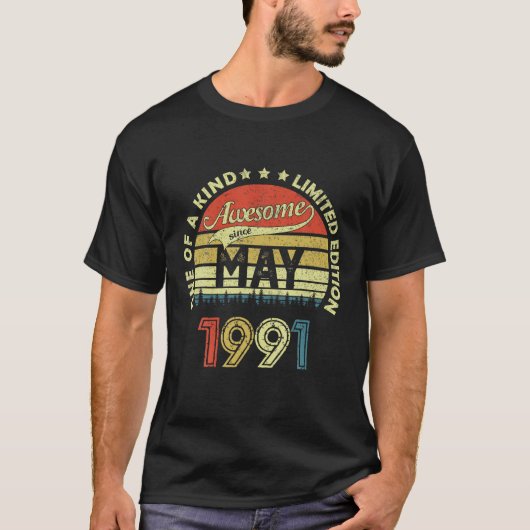 1991年5月から30歳の誕生日素晴らし・ギフト Tシャツ (正面)