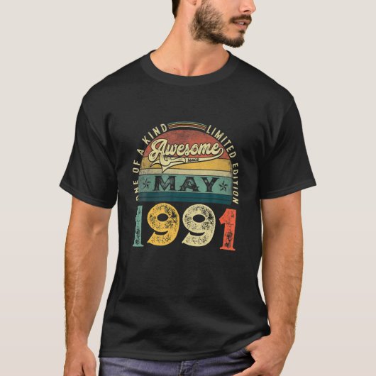 1991年5月30日の誕生日の装飾Men Women 30 Ye Tシャツ (正面)
