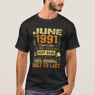 1991年6月の30生まれ回目の誕生日ヴィンテージレトロ(年30回) Tシャツ