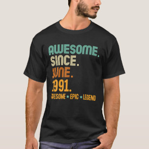 1991年6月素晴らしから30歳誕生 Tシャツ