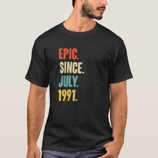 1991年7月以来の叙事詩31歳31誕生日 Tシャツ (正面)