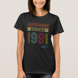 1991年7素晴らし月31日誕生日 Tシャツ