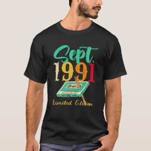1991年9月ヴィンテージカセット鉛筆30th誕生日 tシャツ