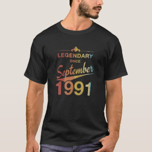 1991年9月30歳生まれ誕生日30歳 Tシャツ
