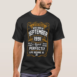 1991年9月31日誕生日31歳男集 Tシャツ