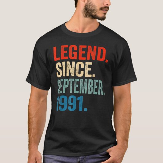 1991年9月31日Birから31歳の伝説 Tシャツ (正面)