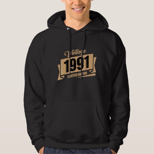 1991生まれ年の誕生日ヴィンテージ2 パーカ (正面)