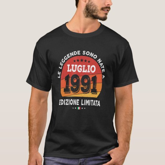 1991生まれ年7月のレジェンド31誕生日31年 Tシャツ (正面)