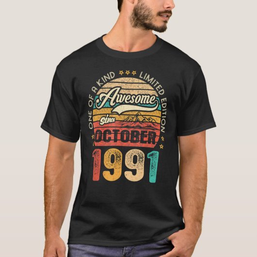 1991素晴らし年10月以来31歳31誕生 Tシャツ (正面)