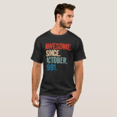 1991素晴らし年10月以来31誕生日31年 Tシャツ (正面フル)