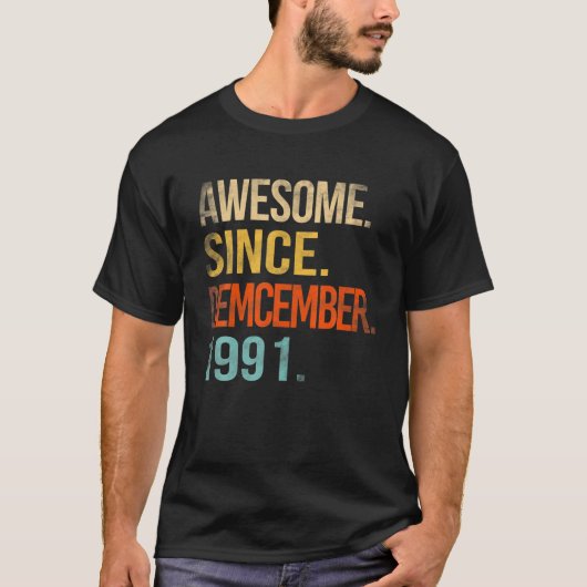 1991素晴らし年12月30日30年 Tシャツ (正面)