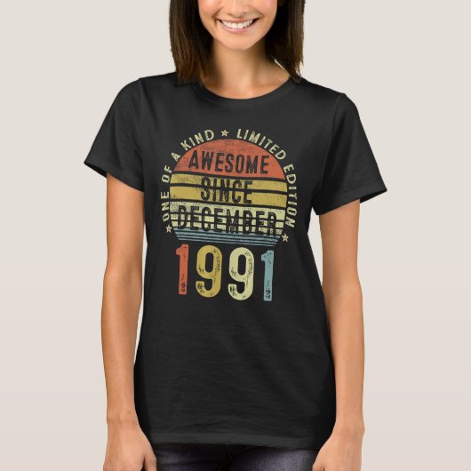 1991素晴らし年12月31歳から31歳の出産 Tシャツ (正面)