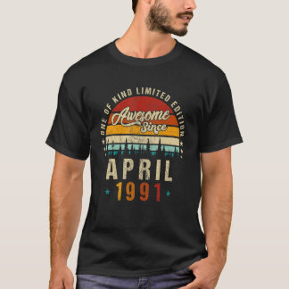 1991素晴らし年4月以来ヴィンテージ31誕生日 Tシャツ