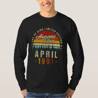 1991素晴らし年4月以来ヴィンテージ31誕生日 Tシャツ