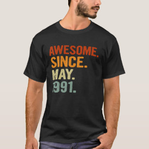 1991素晴らし年5月レトロ30歳30歳Bir Tシャツ