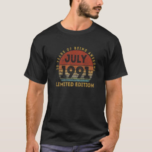 1991素晴らし年7月以来30歳の誕生日ギフト30年 Tシャツ
