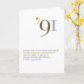 1991誕生日おもしろい事実 カード (黄色い花)