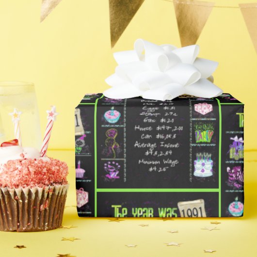 1991誕生日年トリビア ラッピングペーパー (誕生日パーティー)