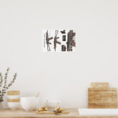 1992トゥラAKS-74Uアサルトライフル ポスター (キッチン)