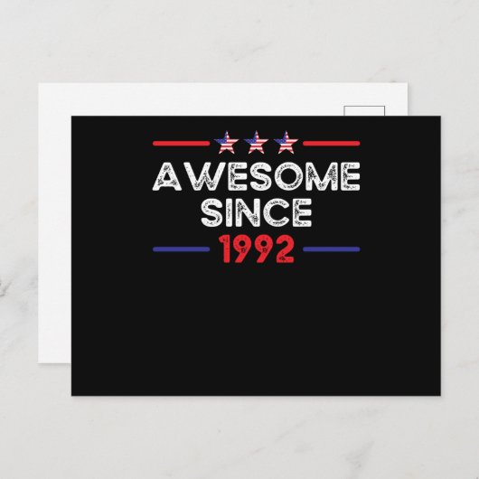 1992年からカッコいいアメリカ生まれの年 ポストカード (正面/裏面)