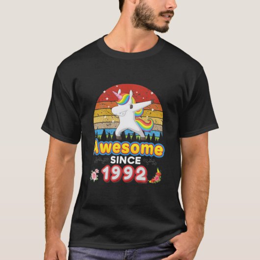 1992年から最高 28歳誕生日 ダブるユニコーンF Tシャツ (正面)