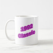 1992年のクラシックな紫色 コーヒーマグカップ (左)