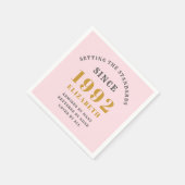 1992年の30歳の誕生日エレガント金ゴールド スタンダードカクテルナプキン (角)