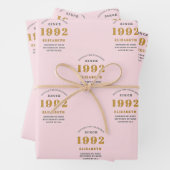 1992年の30歳の誕生日エレガント金ゴールド ラッピングペーパーシート (インサイチュ)