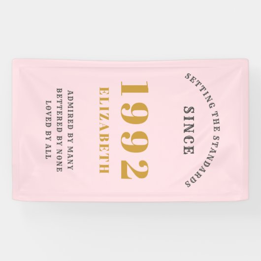 1992年の30歳の誕生日エレガント金ゴールド 横断幕 (横)