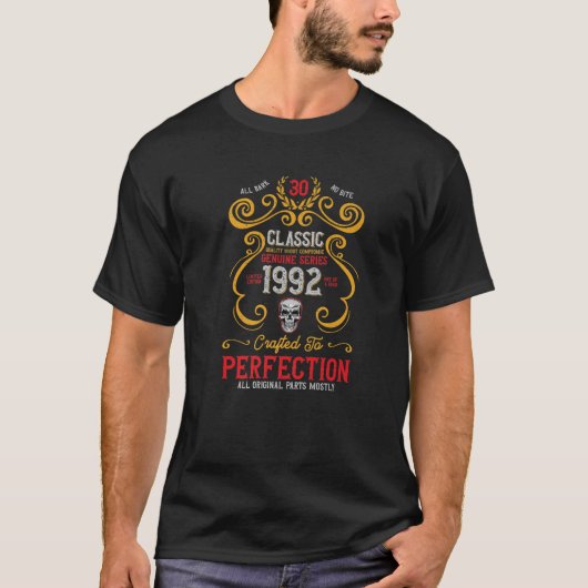 1992年の30歳の誕生日、ヴィンテージティーが完璧に作られる Tシャツ (正面)