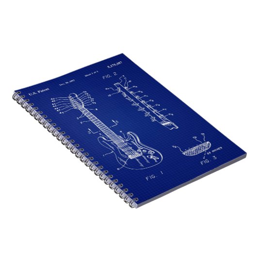 1992年ギター青写真 – 可愛い音楽おもしろい愛好家ギフト ノートブック (右側)