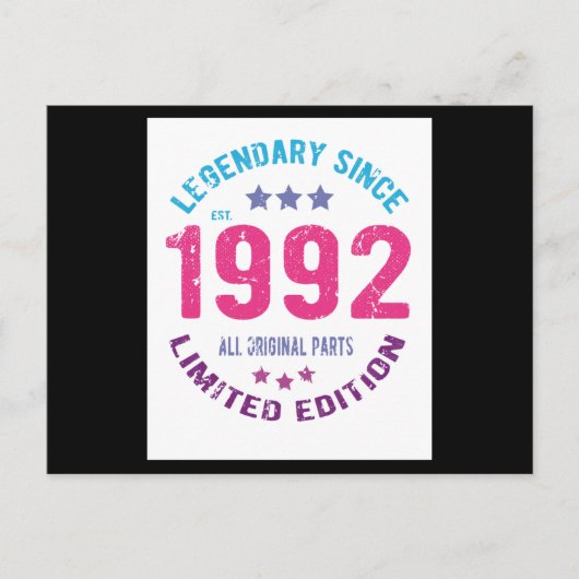 1992年ヴィンテージ誕生日 ポストカード (正面)