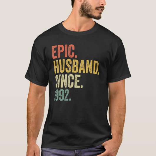 1992年以来の叙事詩の夫31年31st's結婚 Anni Tシャツ (正面)