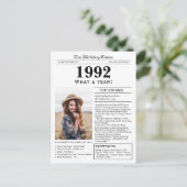 1992年新聞ハッピーバースデー葉書 ポストカード (スタンド正面)