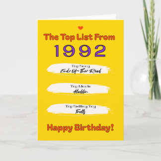 1992年生まれのベストリストバースデー カード