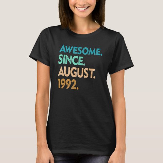1992年素晴らし誕生日以威厳がある来30歳 Tシャツ (正面)