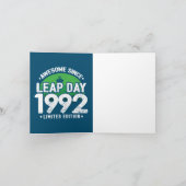 1992年素晴らし閏年日以後2月29誕生日 カード (内部)