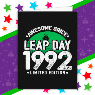1992年素晴らし閏年日以後2月29誕生日 カード