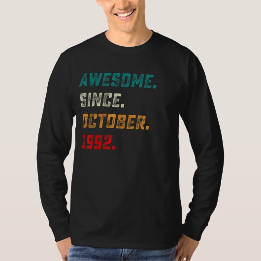 1992年10月30素晴らし日誕生から30歳 Tシャツ (正面)