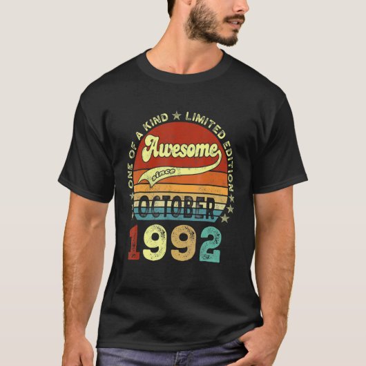 1992年10素晴らし月30誕生以来30歳 Tシャツ (正面)