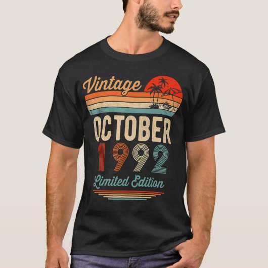 1992年10素晴らし月30誕生以来30歳 Tシャツ (正面)