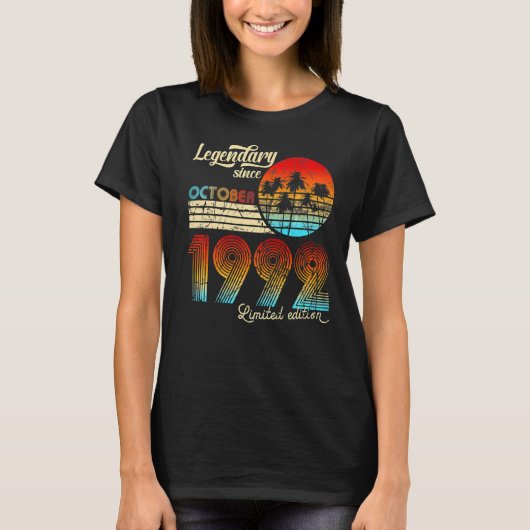 1992年10素晴らし月30誕生以来30歳 Tシャツ (正面)
