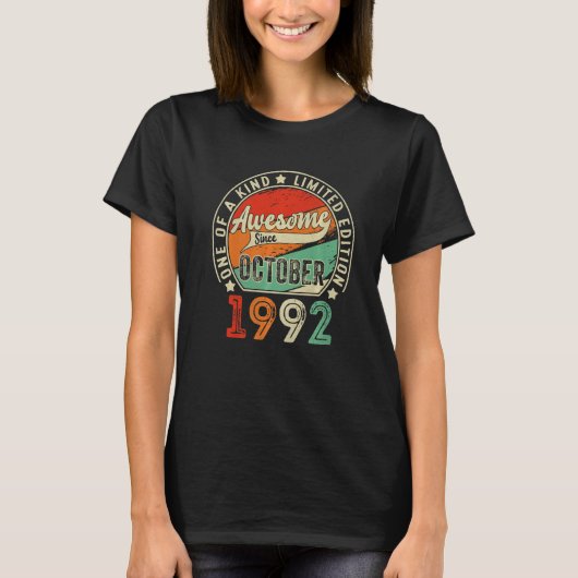 1992年10素晴らし月30誕生以来30歳 Tシャツ (正面)