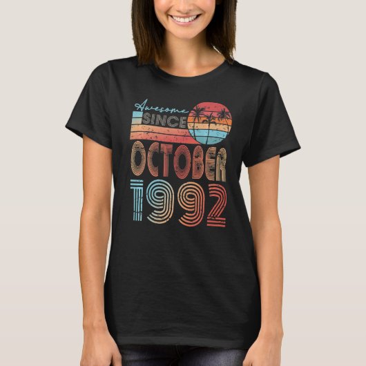 1992年10素晴らし月30誕生以来30歳 Tシャツ (正面)