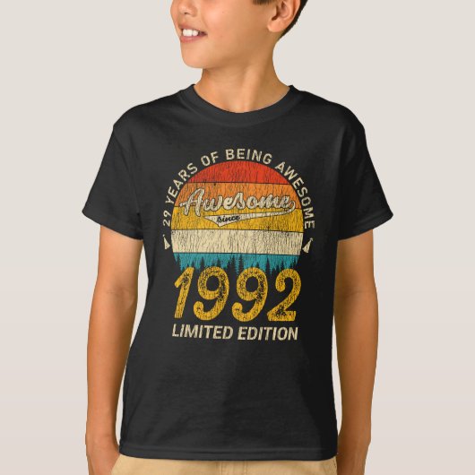 1992年29日よ素晴らしり29誕生日 Tシャツ (正面)