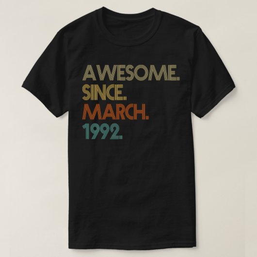 1992年3月素晴らしからの30歳のヴィンテージ Tシャツ (デザイン正面)